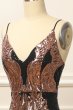 Black and Gold Sequins Long Prom Dress E202283462