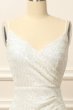 Apricot Sequins Ruched Long Prom Dress with Slit E202283782