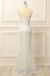 Apricot Sequins Ruched Long Prom Dress with Slit E202283782