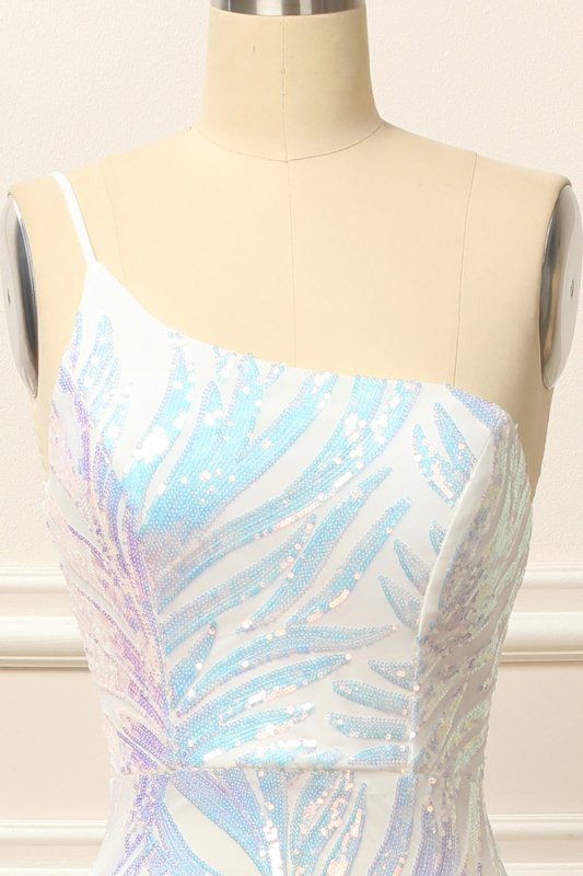 Glitter Purple One Shoulder Sequins Prom Dress E202283461