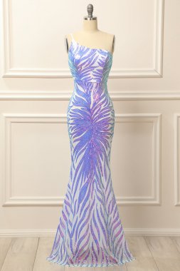 Glitter Purple One Shoulder Sequins Prom Dress E202283461