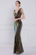 Black Sheath Sequins Prom Dress with Fringes E202283846