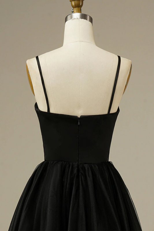 Tulle A-line Midi Simple Prom Dress E202283841