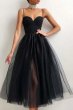 Tulle A-line Midi Simple Prom Dress E202283841