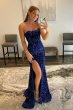 Red Mermaid Sequins Long Prom Dress with Slit E202283781