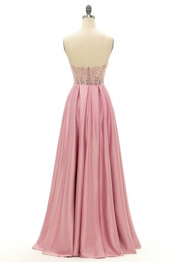 Blush Beaded Sweetheart Long Prom Dress E202283790
