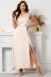 Champagne One Shoulder Sleeveless Prom Dress E202283787