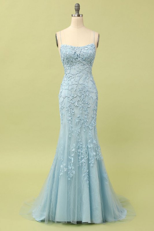 Coral Backless Long Prom Dress with Appliques E202283786