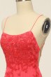 Coral Backless Long Prom Dress with Appliques E202283786