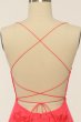 Coral Backless Long Prom Dress with Appliques E202283786