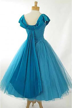 Peacock Blue Square Neck A Line Homecoming Dress E202283484