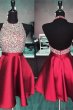 Royal Blue Beaded Backless Short Homecoming Dress E202283483