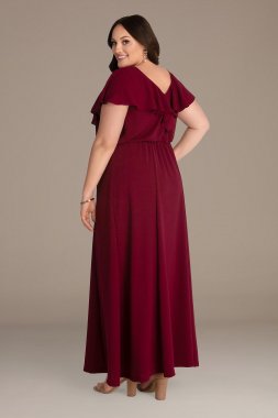 Floor-Length Plus Maxi Dress with Slit 11212901