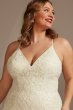Beaded Applique Tulle Tall Plus Wedding Dress 4XL8CWG904