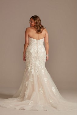 Lace Applique Mermaid Tall Plus Wedding Dress 4XL8CWG912