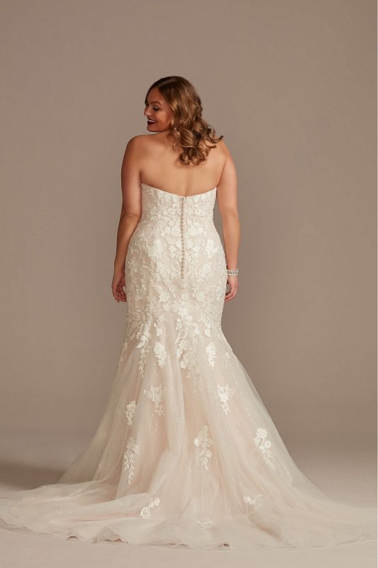 Lace Applique Mermaid Tall Plus Wedding Dress 4XL8CWG912