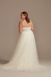 Sheer Boned Bodice Tulle Tall Plus Wedding Dress 4XL9WG4036
