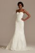 Shirred Floral Lace Tall Strapless Wedding Dress 4XLCWG906