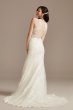 Buttoned Illusion Back Applique Tall Wedding Dress 4XLCWG909