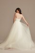 Sheer Boned Bodice Tulle Tall Wedding Dress 4XLWG4036