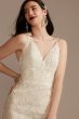 Beaded Applique Tulle Petite Sheath Wedding Dress 7CWG904