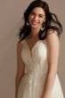 Plunging Cap Sleeve Open Back Tulle Wedding Dress CWG901