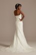 Shirred Bodice Floral Lace Strapless Wedding Dress CWG906