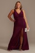 Ruched Jersey V-Neck Tank Plus Size Sheath Dress D21NY010W