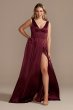 Charmeuse Tank V-Neck Bridesmaid Dress with Slit GS290020