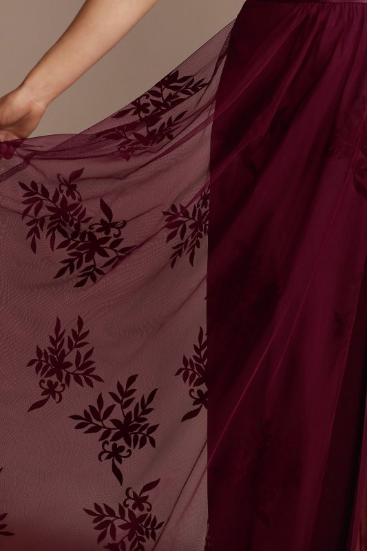 Flocked Tulle Low-Back Bridesmaid Dress GS290044