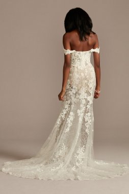 Embellished Illusion Lace Bodysuit Wedding Dress MBSWG899