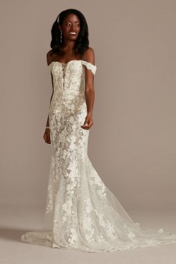 Embellished Illusion Lace Bodysuit Wedding Dress MBSWG899