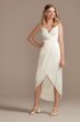 Hand-Pleated Spaghetti Strap Charmeuse Slip Dress SDWG0935