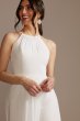 Chiffon A-Line Wedding Dress with Tie Back SDWG0989