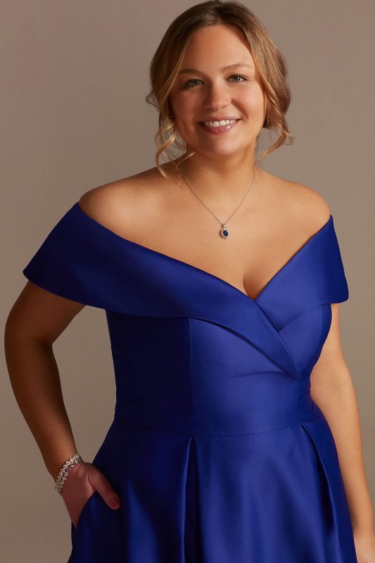 Sweetheart Off-the-Shoulder Satin Ball Gown WBM2413W