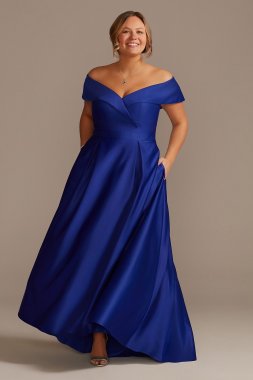 Sweetheart Off-the-Shoulder Satin Ball Gown WBM2413W
