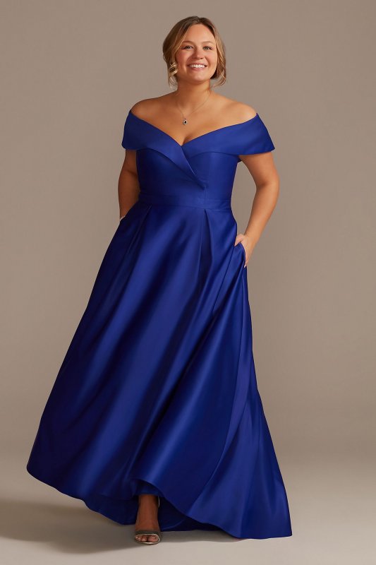 Sweetheart Off-the-Shoulder Satin Ball Gown WBM2413W