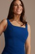 Crepe Floor Length Sheath Party Dress with Ruching WBM2516