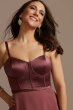 Chiffon Corset Bodice High-Low Dress WBM2526