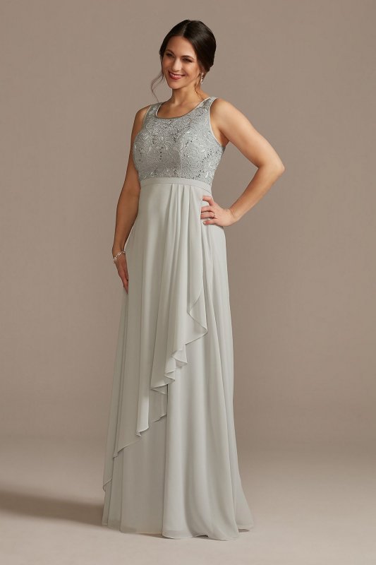 Lace and Chiffon A-Line with Matching Jacket WBM2531