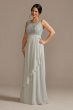 Lace and Chiffon A-Line with Matching Jacket WBM2531