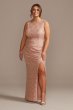 Draped Lace Floor-Length Dress with Matching Shawl WBM2537W