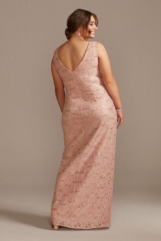 Draped Lace Floor-Length Dress with Matching Shawl WBM2537W
