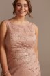 Draped Lace Floor-Length Dress with Matching Shawl WBM2537W