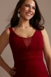 Crepe Floor-Length Tank Dress with Lace Inset WBM2600