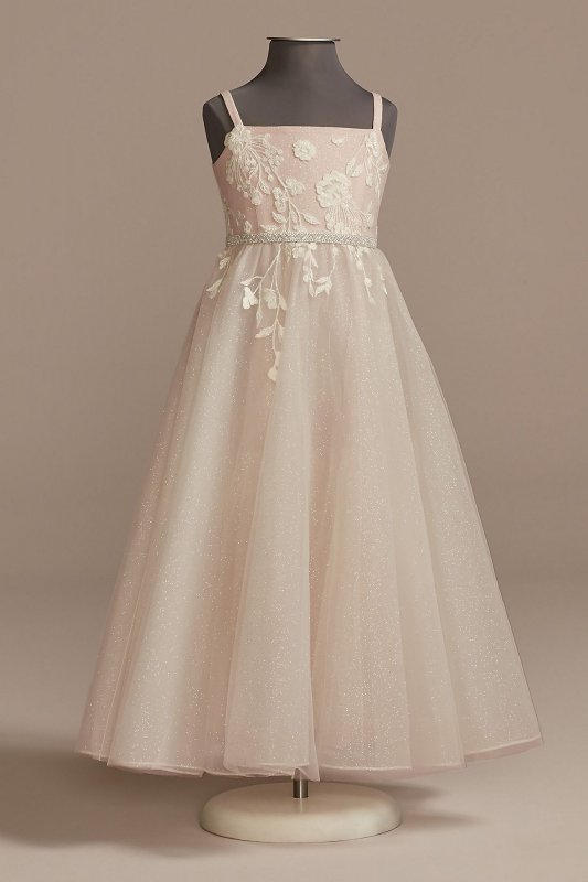 Sparkle Organza Flower Girl Dress with Applique WG1421