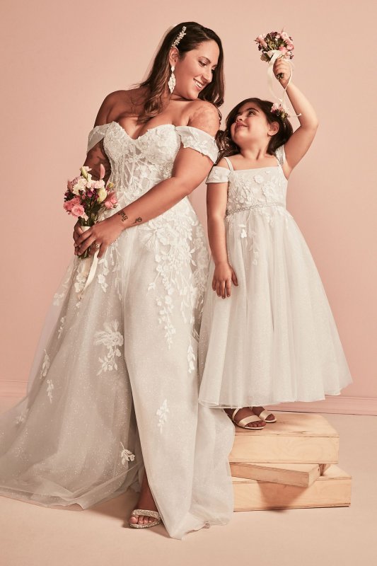 Sparkle Organza Flower Girl Dress with Applique WG1421