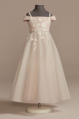 Sparkle Organza Flower Girl Dress with Applique WG1421