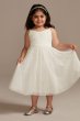 Pleated Mesh Spaghetti Strap Flower Girl Dress WG1435