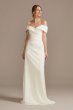 Crepe Off-the-Shoulder Sheath Wedding Dress WG4033